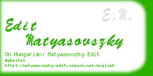 edit matyasovszky business card